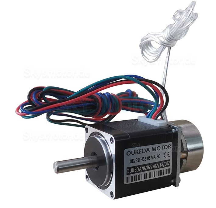NEMA11 Schrittmotor OK28STH32-0674A-SC 1,8 Grad 5,88Ncm 3,75V 0,67A 2 Phasen D-Schnitt mit Bremse